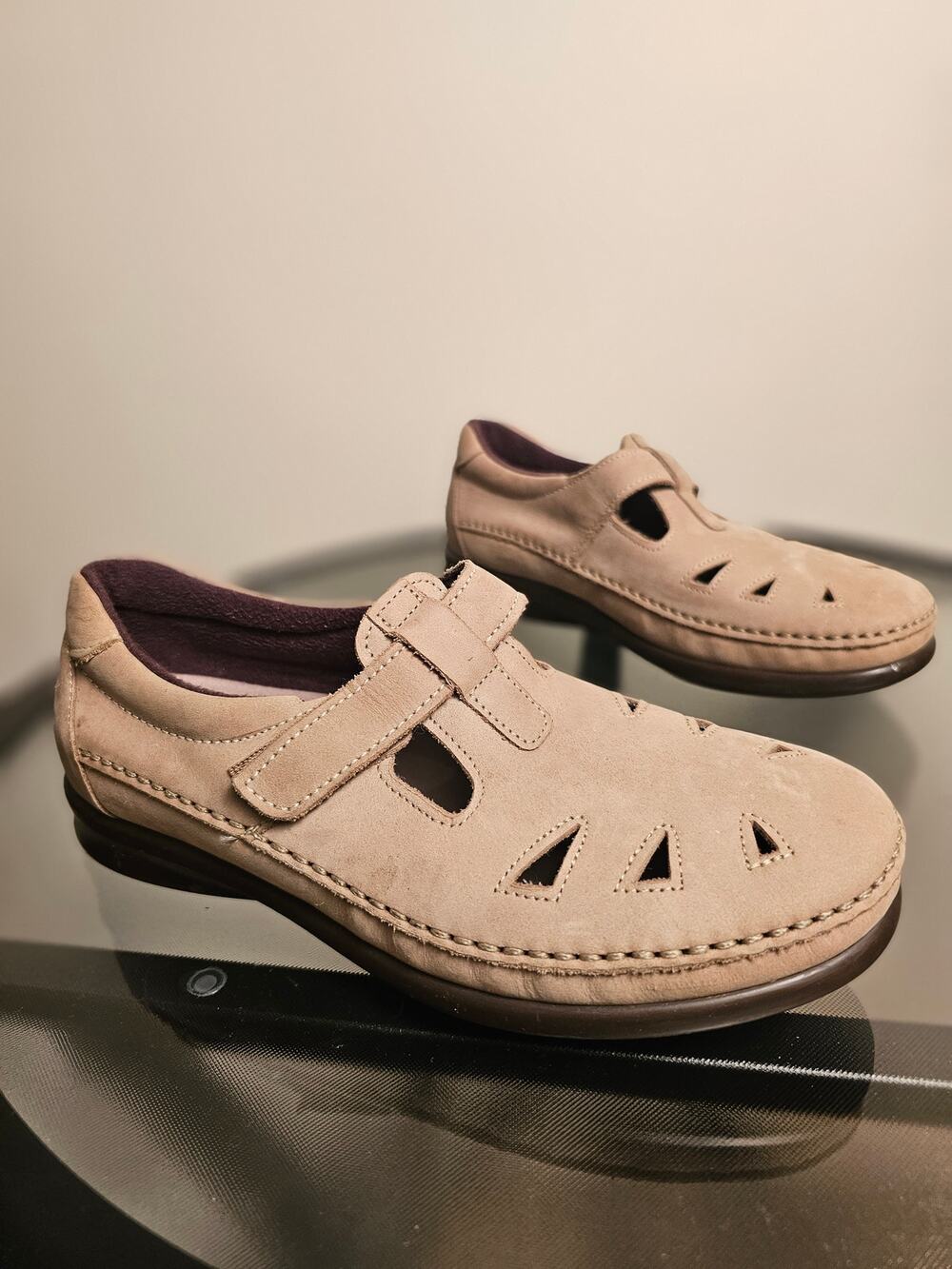 SAS Tripad Comfort Wide Size Leather Velcro Slip Ons